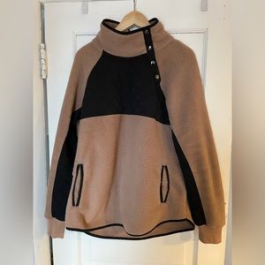 Abercrombie and Fitch asymmetrical snap up fleece pullover.